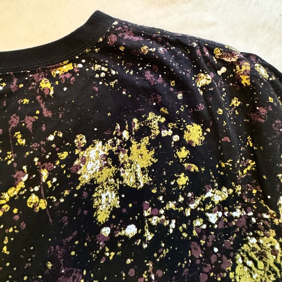 Guess Basic Graffiti Drop T Shirt Crew Neck Short Sleeve Black Large - Picture 3 of 6